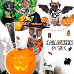 Frienda 20 Pcs Halloween Dog Bandanas Bulk Skeleton Dog Bandanas Soft Breathable Adjustable Pumpkin Bat Ghost Patterns Halloween Costume for Small to Large Dogs(X-Large)