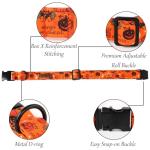 Lionet Paws Fall Halloween Dog Collar with Sailor Bow, Cute Bat Pumpkin Dog Collar for Small Dogs, Adjustable Cotton Orange Pet Collars Puppy Collar for Small Dogs
