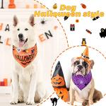 Frienda 20 Pcs Halloween Dog Bandanas Bulk Skeleton Dog Bandanas Soft Breathable Adjustable Pumpkin Bat Ghost Patterns Halloween Costume for Small to Large Dogs(X-Large)