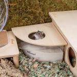 Niteangel Animal Sand-Bath Box: - Acrylic Critter's Sand Bath Shower Room & Digging Sand Container for Hamsters Mice Lemming Gerbils or Other Small Pets (Triangle, Burlywood)