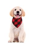 Lamphyface 2 Pcs Dog Bandana Christmas Pet Clothing Triangle Scarf Accessories Bibs Red Black Plaid