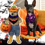 Frienda 20 Pcs Halloween Dog Bandanas Bulk Skeleton Dog Bandanas Soft Breathable Adjustable Pumpkin Bat Ghost Patterns Halloween Costume for Small to Large Dogs(X-Large)