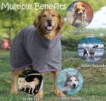 HhiMyOct Dog Drying Coat - Fast Drying Dog Towel Robe - Microfiber Super Absorbent Pet Bathrobe, Adjustable Collar & Belly Strap Fast Drying Coat Pet Dog Cat Bath Robe Towel