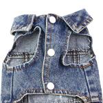 Pet Clothes Jeans Jacket Cool Puppy Denim Shirts for Small Medium Dogs Cats Lapel Vests Vintage Washed Clothes Scratch Design Coat
