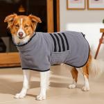 HezzLuv Microfibre Dog Bathrobe Towel Wrap Super Absorbent Dog Drying Coat Bath Robe for Puppy, Medium & Large Dogs, Fast Drying, Adjustable