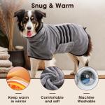 HezzLuv Microfibre Dog Bathrobe Towel Wrap Super Absorbent Dog Drying Coat Bath Robe for Puppy, Medium & Large Dogs, Fast Drying, Adjustable