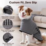 HezzLuv Microfibre Dog Bathrobe Towel Wrap Super Absorbent Dog Drying Coat Bath Robe for Puppy, Medium & Large Dogs, Fast Drying, Adjustable