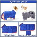 HhiMyOct Dog Drying Coat - Fast Drying Dog Towel Robe - Microfiber Super Absorbent Pet Bathrobe, Adjustable Collar & Belly Strap Fast Drying Coat Pet Dog Cat Bath Robe Towel