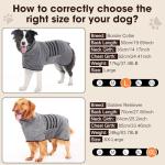 HezzLuv Microfibre Dog Bathrobe Towel Wrap Super Absorbent Dog Drying Coat Bath Robe for Puppy, Medium & Large Dogs, Fast Drying, Adjustable
