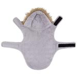 HDE Dog Puffer Jacket Fleece Lined Warm Dog Parka Winter Coat with Harness Hole Navy Retro Stripe - L