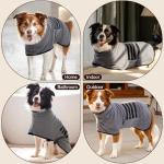 HezzLuv Microfibre Dog Bathrobe Towel Wrap Super Absorbent Dog Drying Coat Bath Robe for Puppy, Medium & Large Dogs, Fast Drying, Adjustable