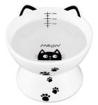 Yedio Porcelain Raised Cat Bowl, No Spill Cat Water Bowl with Anti Slip Band, Elevated Porcelain Pet Bowl Protect Pet's Spine, Large Capacity Pet Water Bowl, 15 oz, Dishwasher Safe