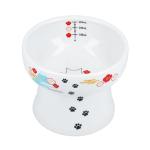 Necoichi Elevated Cat Water Bowl – Ceramic Raised Cat Bowl, Prevents Neck & Whisker Fatigue – Dishwasher & Microwave Safe – Pet Water Bowl for Cats (Fuji, Extra Tall)