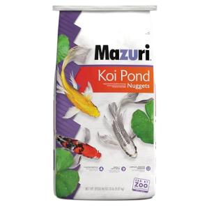 Mazuri Koi Floating Pond Nuggets, Floating Koi Fish Food for Ponds, 20 lbs