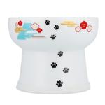 Necoichi Elevated Cat Water Bowl – Ceramic Raised Cat Bowl, Prevents Neck & Whisker Fatigue – Dishwasher & Microwave Safe – Pet Water Bowl for Cats (Fuji, Extra Tall)