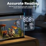 Smart Digital Fish Tank Thermometer – LED Display to ±0.9°F, Alarm for Aquarium, Turtle Tank, Betta Fish & More | 5-200 Gallon | High/Low Temperature Alerts