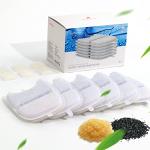 FEELNEEDY 6 Pack Cat Water Fountain Filter & 6 Pack Pump Sponges Replacement, Filter for 135 fl oz/4L Cat Water Fountain (YPD-C004P, YPD-C004S)