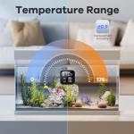 Smart Digital Fish Tank Thermometer – LED Display to ±0.9°F, Alarm for Aquarium, Turtle Tank, Betta Fish & More | 5-200 Gallon | High/Low Temperature Alerts