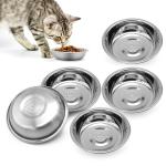 5 PCS Stainless Steel Cat Bowl-Shallow Wide Flat Cats Food Bowls,Metal Kitten Dishes Whisker Friendly Fatigue Relief,Replacement Basic Kitty Plates for Elevated Stand,Dishwasher Safe…