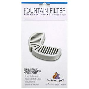 Pioneer Pet Replacement Filters for Ceramic & Stainless Steel Fountains, Raindrop Filters (3 filters)