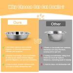 5 PCS Stainless Steel Cat Bowl-Shallow Wide Flat Cats Food Bowls,Metal Kitten Dishes Whisker Friendly Fatigue Relief,Replacement Basic Kitty Plates for Elevated Stand,Dishwasher Safe…