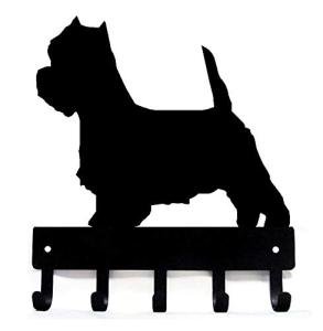 The Metal Peddler West Highland Terrier Westie Key Holder Hanger - Small 6 inch Wide with 5 Hooks - Made in USA