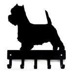 The Metal Peddler West Highland Terrier Westie Key Holder Hanger - Small 6 inch Wide with 5 Hooks - Made in USA