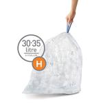 simplehuman CW0286 code H Custom Fit Bin Liner Bulk Pack, Clear Plastic (3 Pack of 20, Total 60 Liners)