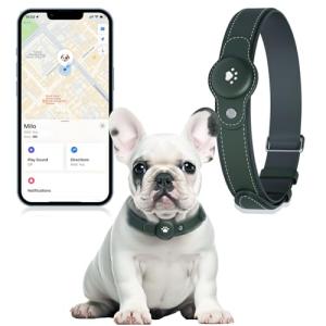 2-in-1 GPS Tracker for Dogs: Smart Collar with Real-Time Location, No Monthly Fee, Unlimited Range (iOS Only) GPS Tracker Dog Collar- Ideal for Small, Medium Large Dogs(Tracker Included) (Green)