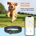 2-in-1 GPS Tracker for Dogs: Smart Collar with Real-Time Location, No Monthly Fee, Unlimited Range (iOS Only) GPS Tracker Dog Collar- Ideal for Small, Medium Large Dogs(Tracker Included) (Green)