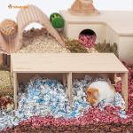 Niteangel Hamster Secret Peep Shed 2-Chamber Hideout & Tunnel Exploring Toys (Large - for Syrian Hamster)