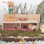 Niteangel Hamster Secret Peep Shed 2-Chamber Hideout & Tunnel Exploring Toys (Large - for Syrian Hamster)
