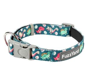 FuzzYard Dinosaur Land Dog Collar | Size S | Comfortable Neoprene Pet Collar for Everyday Walking & Training | Ideal Fit for Small Dogs