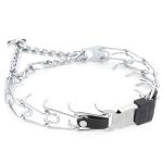 Herm Sprenger Chrome Plated Steel Dog Collar with Quick Release ClicLock Buckle and Biothane Insert Training Collar for Dogs Made in Germany (Black, 22in x 3.0mm(Neck Size up to 18-19in))