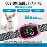 Tiny Bark Collar for Small Dogs 5-15 lbs and Puppies - No Shock Anti Barking Collar - Rechargeable Smart Collar for Dog Training with 7 Sensitivity Levels and 3 Beep&Vibration Modes (Pink)