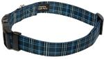Country Brook Petz - Deluxe Navy Plaid Dog Collar and Leash - Plaid and Argyle Collection Featuring Charming Designs (1 Inch, Medium)