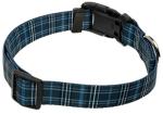 Country Brook Petz - Deluxe Navy Plaid Dog Collar and Leash - Plaid and Argyle Collection Featuring Charming Designs (1 Inch, Medium)