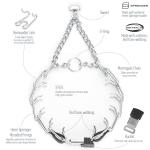 Herm Sprenger Chrome Plated Steel Dog Collar with Quick Release ClicLock Buckle and Biothane Insert Training Collar for Dogs Made in Germany (Black, 22in x 3.0mm(Neck Size up to 18-19in))