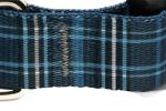 Country Brook Petz - Deluxe Navy Plaid Dog Collar and Leash - Plaid and Argyle Collection Featuring Charming Designs (1 Inch, Medium)