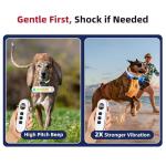 2025 Upgraded Shock Collar for Dogs, Dog Training Collar with Remote Control for Medium Large Dogs, 3 Training Modes - Beep, Vibration and Shock with Safety Lock, IPX7 Waterproof, Rechargeable,White