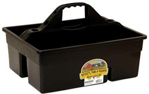 Little Giant® Plastic DuraTote | Horse Grooming DuraTote | Durable Tote Box Organizer with Easy Grip Handle | Extra Thick Sidewalls | Black
