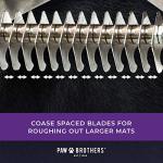RYAN'S PET SUPPLIES Paw Brothers 13-Blade Coarse Double Wide Dematting Undercoat Rake for Dogs and Cats, Professional Grade, Dog Shedding Brush, Stainless Steel Blades, Rounded Gentle Teeth