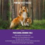 RYAN'S PET SUPPLIES Paw Brothers 13-Blade Coarse Double Wide Dematting Undercoat Rake for Dogs and Cats, Professional Grade, Dog Shedding Brush, Stainless Steel Blades, Rounded Gentle Teeth