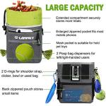 Dog Treat Pouch - 3 Ways to Wear Dog Treat Bag, Dog Training Treat Pouches for Pet Training with Clicker, Shoulder Strap, Adjustable Belt, Poop Bag Dispenser, Easily Carrying Kibble Snacks Pet Toys
