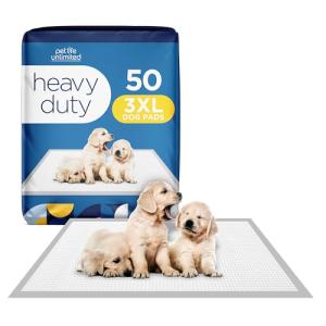 Pet Life Unlimited Heavy Duty Triple Extra Large Puppy Pads – 36" x 36", 50 Count (3XL) | Dog Training Pads with Odor Controlling Wetness-Activated Clover Leaf Scent | USA Made