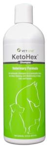 KetoHex Cat and Dog Shampoo - 16 oz Anti Bacterial Cat & Dog Flea And Tick Treatment, For Sensitive Skin Infections & Lesions, Protects & Moisturizes, Antifungal Treatment For Dogs & Cats - VetOne