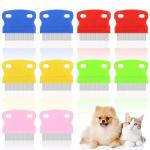 10 Pieces Tear Stain Remover Comb Dog Flea Comb Pet Grooming Comb Stainless Steel Teeth with Plastic Handle for Medium and Small Dogs Cats Removing Flea Dandruff Flakes and Stain