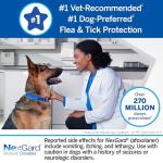 NexGard® (afoxolaner) Flea and Tick Protection for Dogs Oral Soft Beef Flavored Chewables, 60.1 to 121 lbs (Red Box) 6 Chews (6 Month Supply)