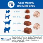 NexGard® (afoxolaner) Flea and Tick Protection for Dogs Oral Soft Beef Flavored Chewables, 60.1 to 121 lbs (Red Box) 6 Chews (6 Month Supply)