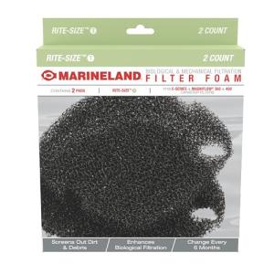Marineland Filter Foam, 2 Count, Supports Biological and Mechanical Aquarium Filtration, Rite-Size T, Fits C-Series and Magniflow 360 and 400 Canister Filters